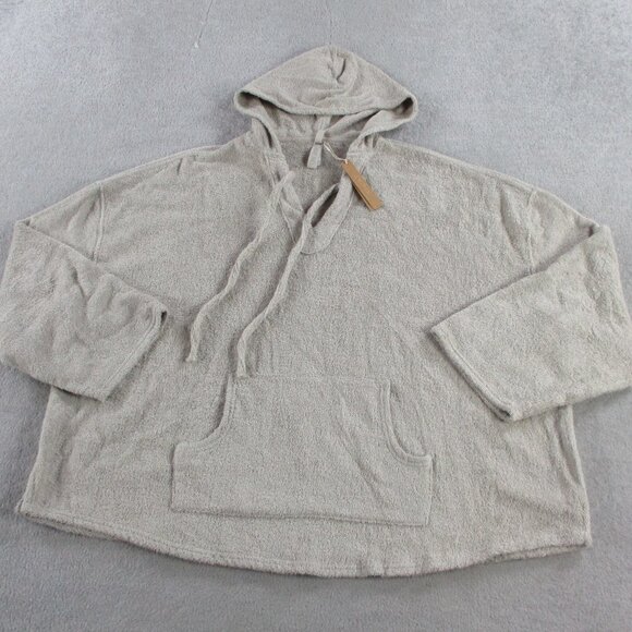 SKIMS Terry Cloth Hoodie Womens Medium Stone Cover Up Oversized Beach Towel NWT - Picture 2 of 9